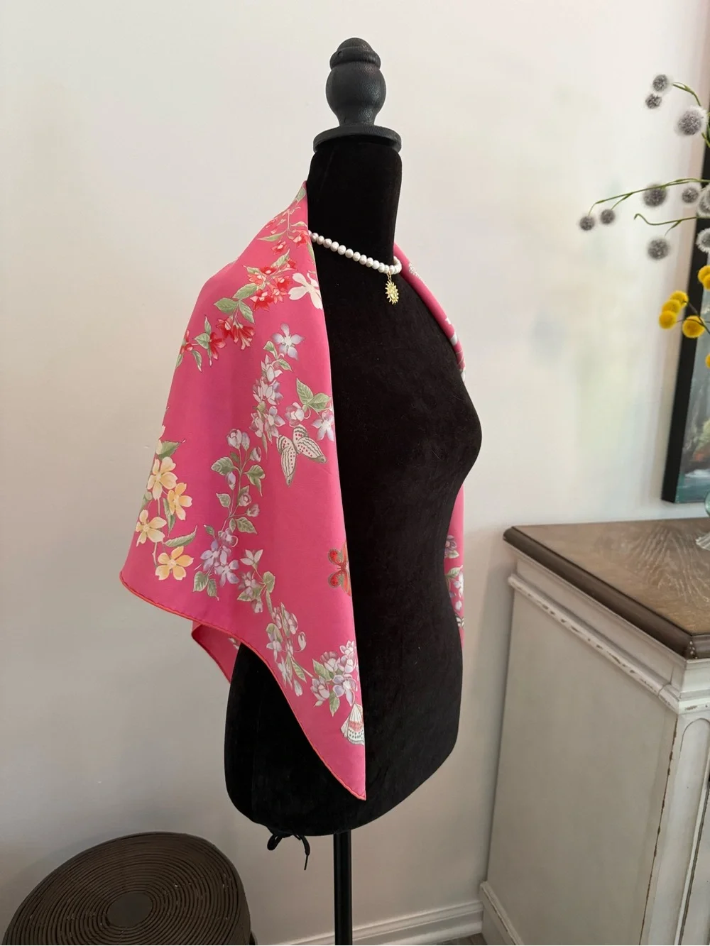 Salvatore Ferragamo Silk Scarf Hand Rolled Made in Italy